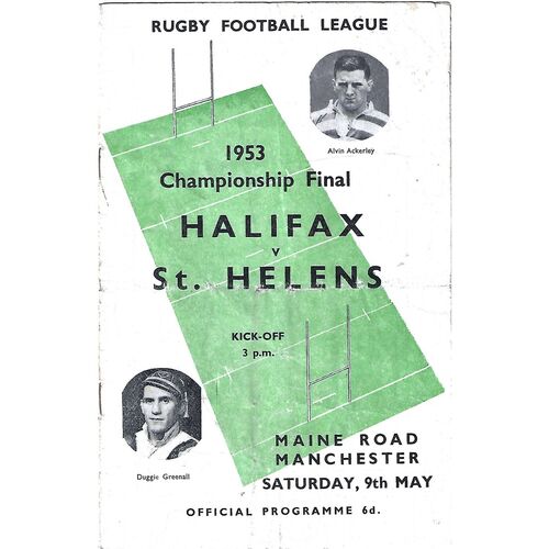 Championship Final Rugby League Programmes