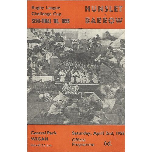 1955 Hunslet v Barrow Rugby League Challenge Cup Semi Final Programme