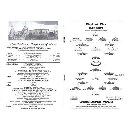 1955 Barrow v Workington Town Rugby League Challenge Cup Final Programme