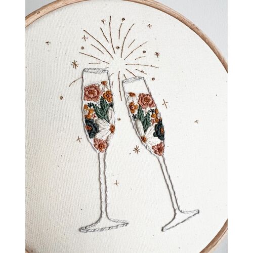 Fizz & Floral Embroidery Kit