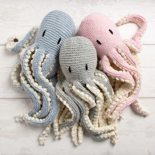 Robyn Octopus Knitting Kit - Blue