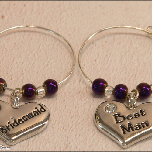 Best Man & Bridesmaid Wine Glass Charms