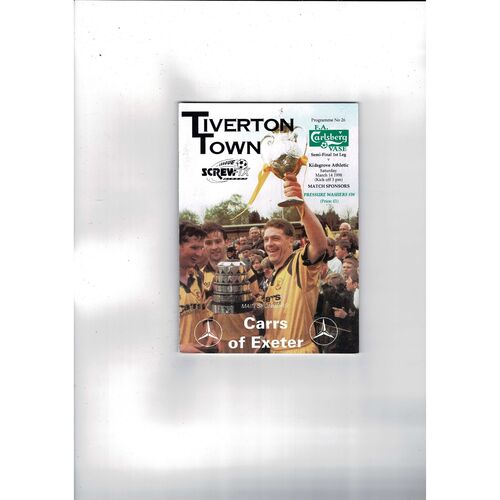 1997/98 Tiverton Town v Kidsgrove Athletic Vase Semi Final Football Programme