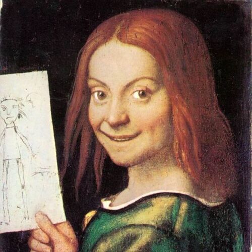 Read-headed Youth Holding a Drawing