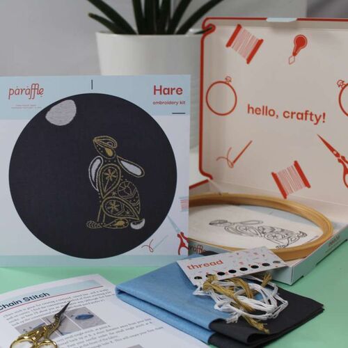 Paraffle Moon Gazing Hare Embroidery Kit