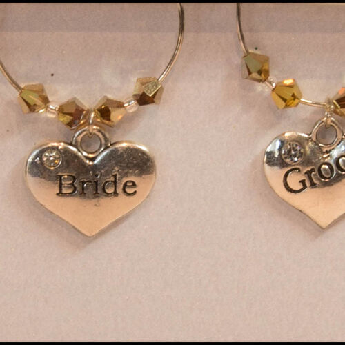 Wedding Wine Glass Charm Set
