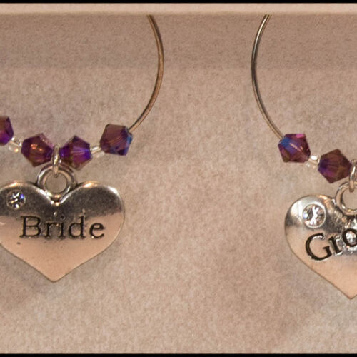 Wedding Wine Glass Charm Set