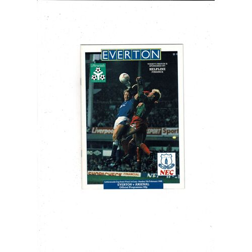 1987/88 Everton v Arsenal League Cup Semi Final Football Programme