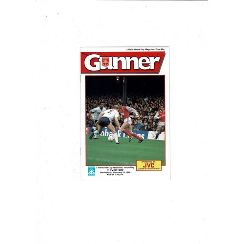 1987/88 Arsenal v Everton League Cup Semi Final Football Programme