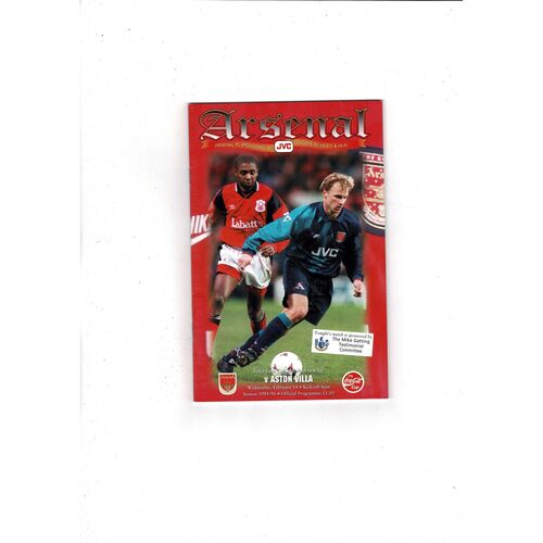 1995/96 Arsenal v Aston Villa League Cup Semi Final Football Programme