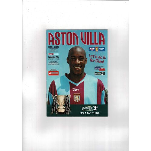 1999/00 Aston Villa v Leicester City League Cup Semi Final Football Programme