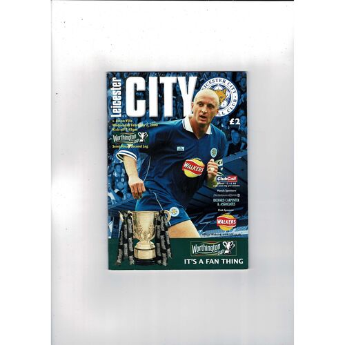 1999/00 Leicester City v Aston Villa League Cup Semi Final Football Programme