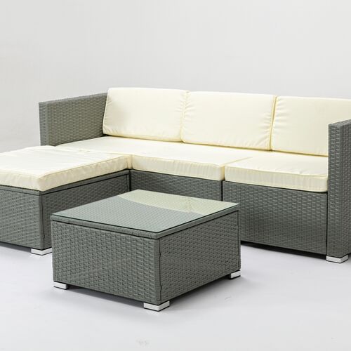Rattan Garden Furniture Outdoor 5pcs Patio Sofa Set chairs Table (Rupert Grey)