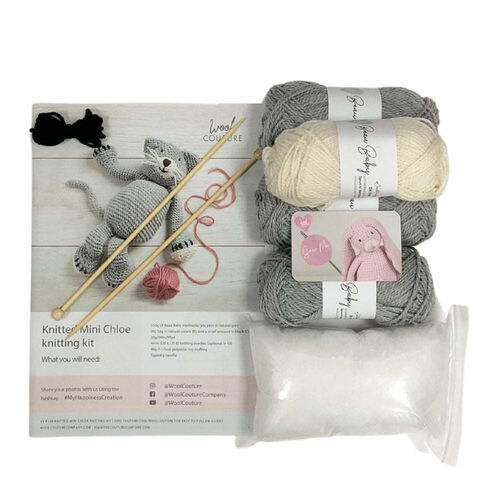 Chloe the Cat Knitting Kit - Mink