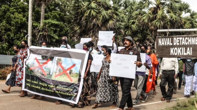 தமிழ் மக்களுக்கு பூர்வீக நிலங்களை ஆக்கிரமிக்கும் செயற்பாட்டுக்கு  எதிர்ப்புப் போராட்டம்