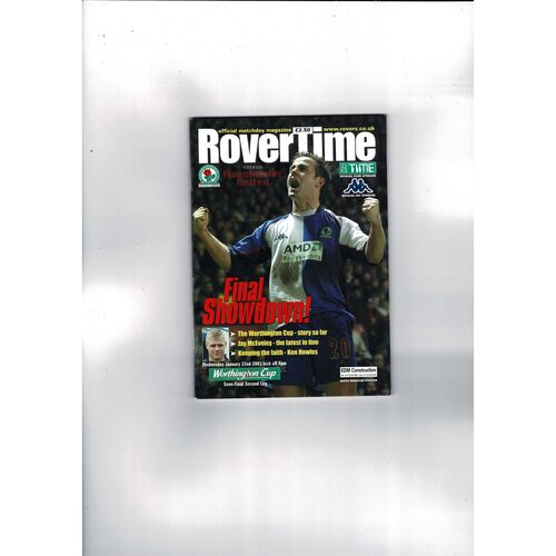 2002/03 Blackburn Rovers v Manchester United League Cup Semi Final Football Programme