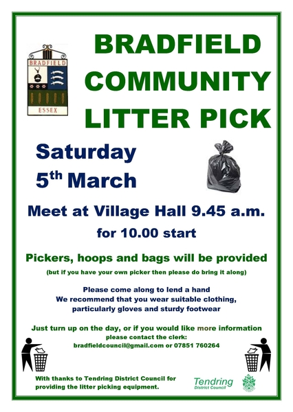 Bradfield Community Litter Pick Saturday 5th March 2022