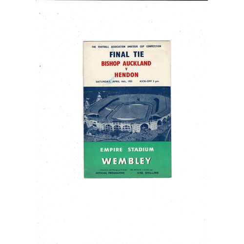 1955 Bishop Auckland v Hendon Amateur Cup Final Football Programme