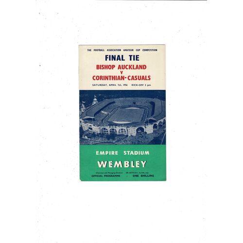 1956 Bishop Auckland v Corinthian Casual Amateur Cup Final Football Programme