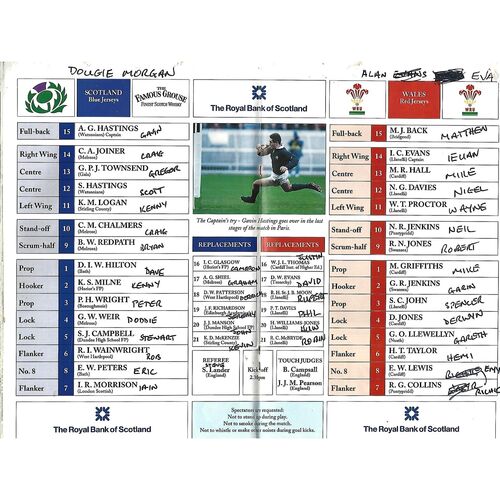 1995 Scotland v Wales (04/03/1995) Five Nations Rugby Union Programme