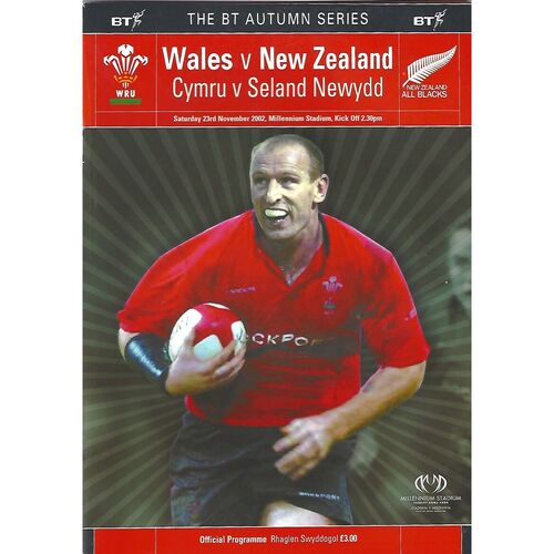2002 Wales v New Zealand (23/11/2002) Rugby Union Programme