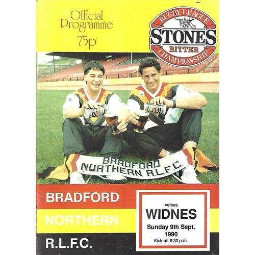 1990/91 Bradford Northern v Widnes (09/09/1990) Rugby League Programme