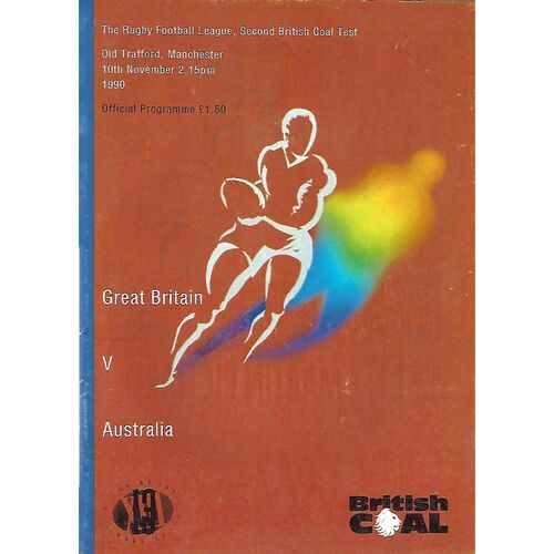 1990 Great Britain v Australia Second Test Match Rugby League Programme
