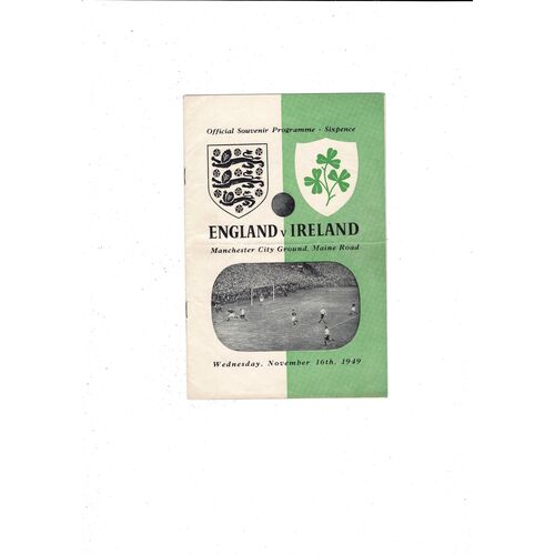 1949 England v Northern Ireland Football Programme @ Manchester City