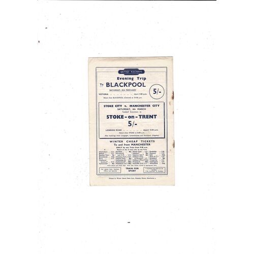 1949/50 Manchester City v Middlesbrough Football Programme.