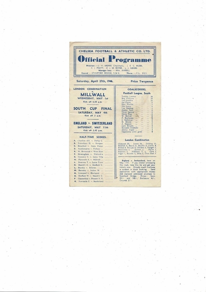 Latest Football Programmes Listed today