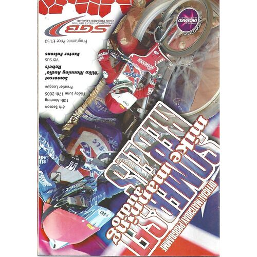 2005 Somerset "Mike Manning Audio" Rebels v Exeter Falcons (17/06/2005) Premier League Speedway Programme
