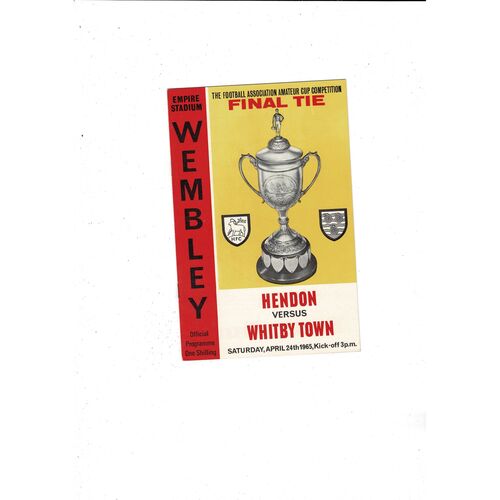 1965 Hendon v Whitby Town Amateur Cup Final Football Programme
