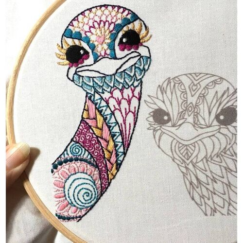 Ostrich Embroidery Kit