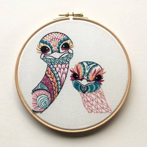 Ostrich Embroidery Kit