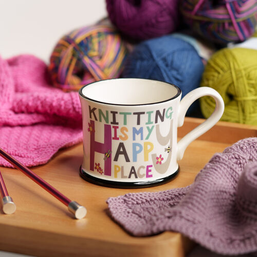 Knitting Is My Happy Place Mug