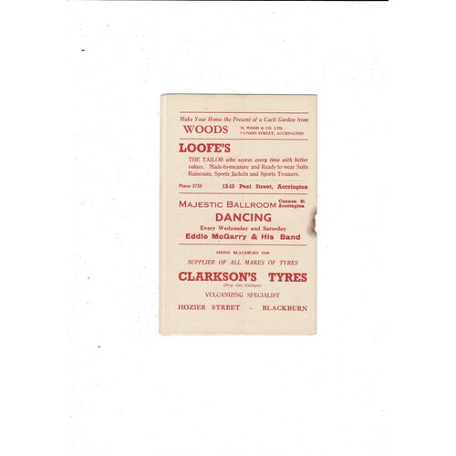 1956/57 Accrington Stanley v Stockport County Football Programme
