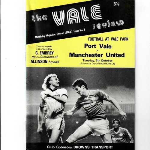Port Vale Home Football Programmes