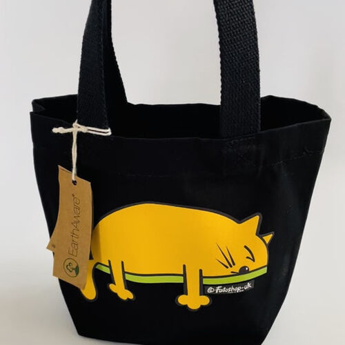 'Orange Sleepy Cat' Mini Tote