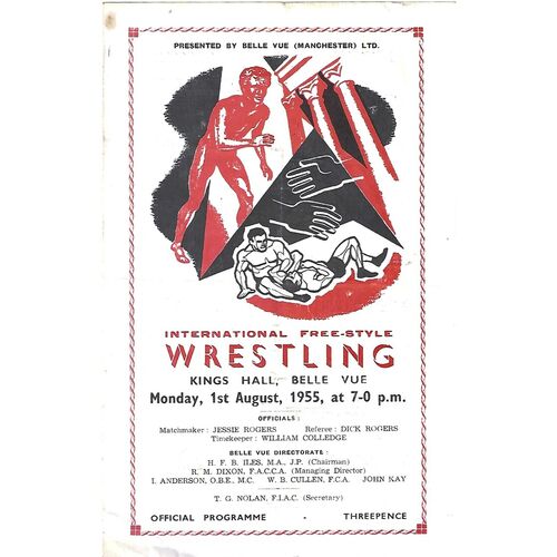 1955 Belle Vue (01/08/1955) Wresting Programme
