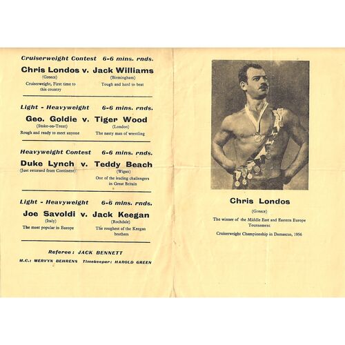 1957 Buxton (05/06/1957) Wresting Programme