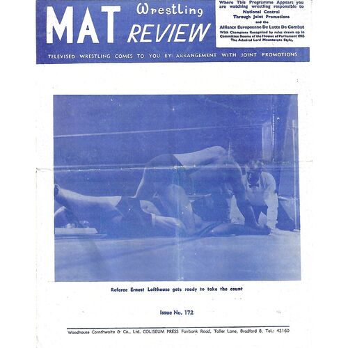 1961 Buxton (15/05/1961) Wresting Programme/Mat Televised Review Issue No. 172