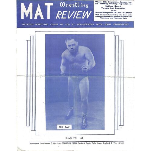 1961 Buxton (06/11/1961) Wresting Programme/Mat Televised Review Issue No. 196
