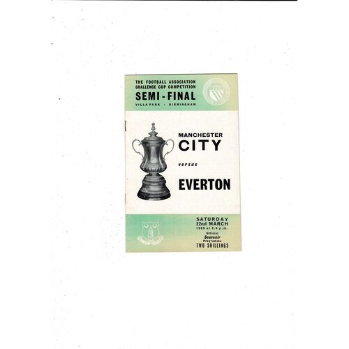 1969 Manchester City v Everton FA Cup Semi Final Football Programme