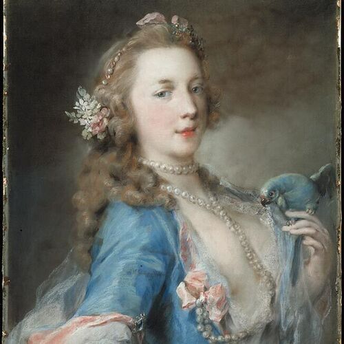 A Young Lady with a Parrot