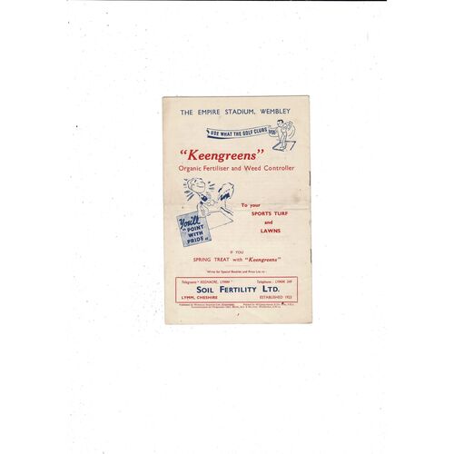 1946 England v Belgium Football Programme