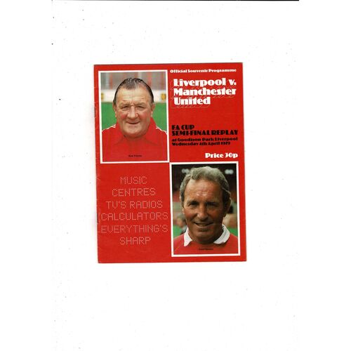 1979 Liverpool v Manchester United FA Cup Semi Final Replay Football Programme @ Everton