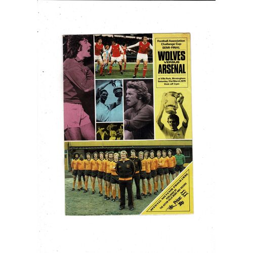 1979 Wolves v Arsenal FA Cup Semi Final Football Programme