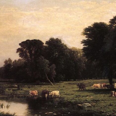 Bucolic Landscape with Cows