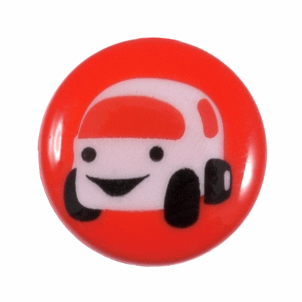 Round Motif Car Button Red 27mm x 5