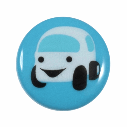 Round Motif Car Button Blue 27mm x 5